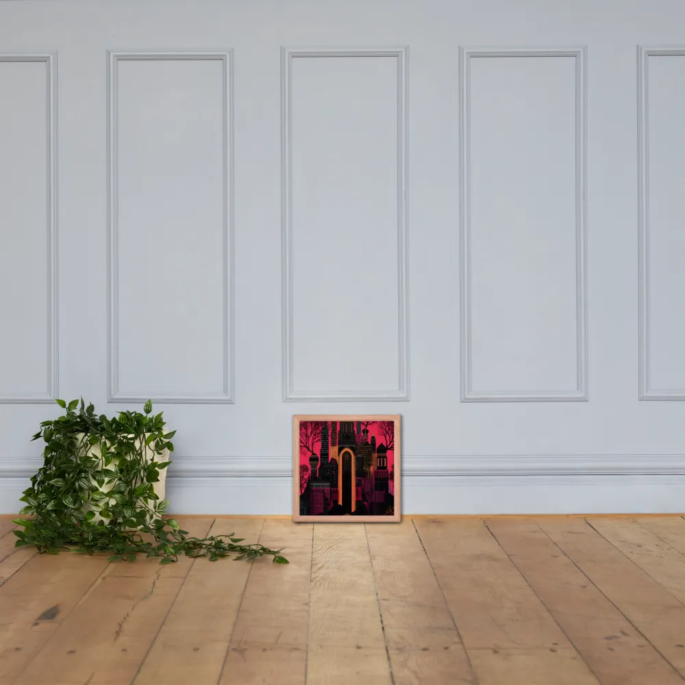 Urban Reverie | Poster with Red oak Frame | 12″×12″