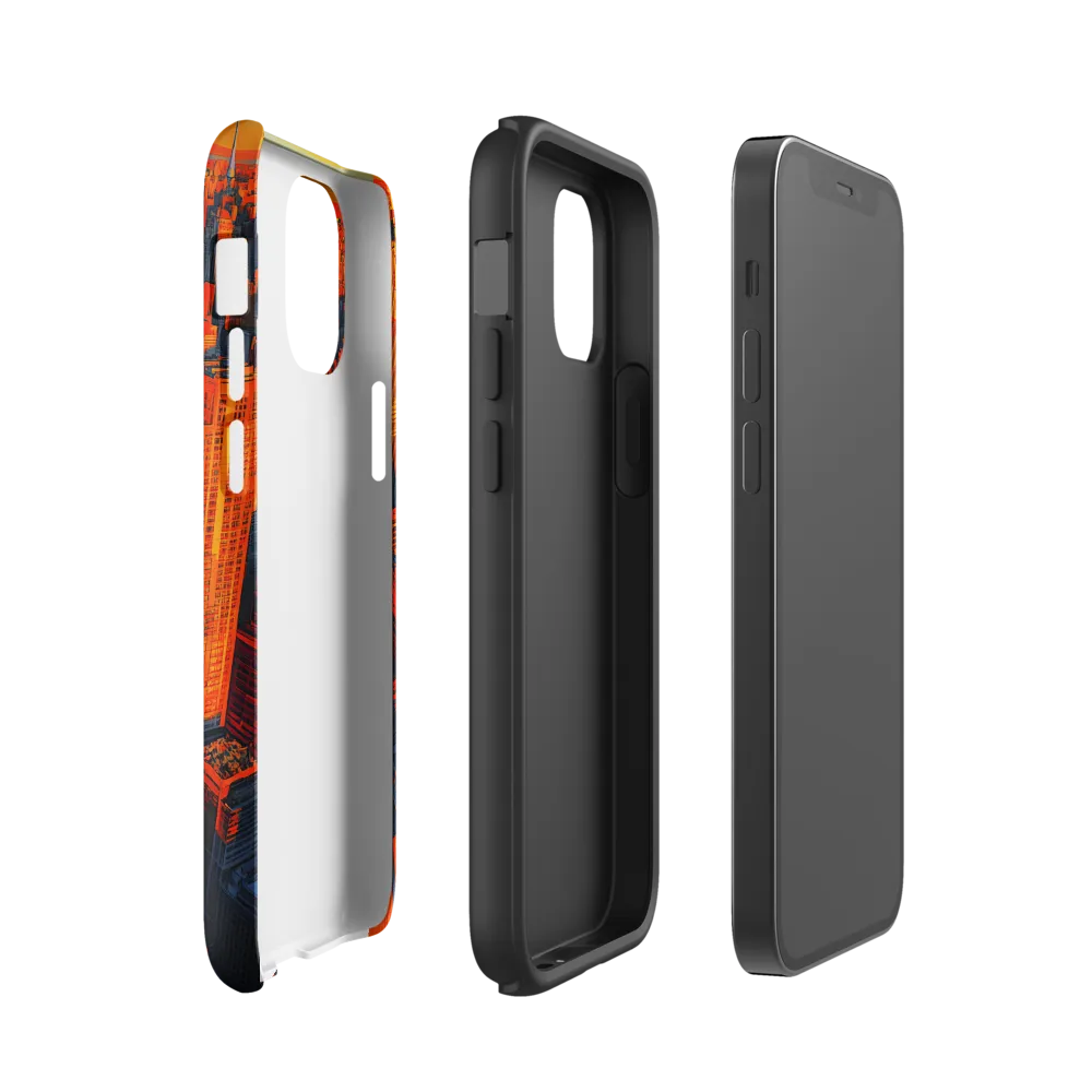 Urban Dawn: A Digital Ode to Skyscrapers | Phone Case |  12 mini | Tough Case | Glossy