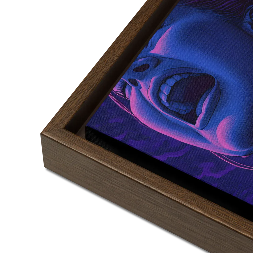 Echoes of Anguish | Canvas with Brown Frame | 12″×12″