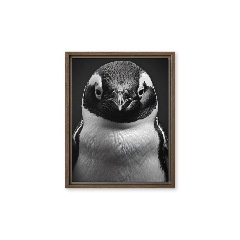 Majestic Penguin Portrait | Canvas with Brown Frame | 11″×14″