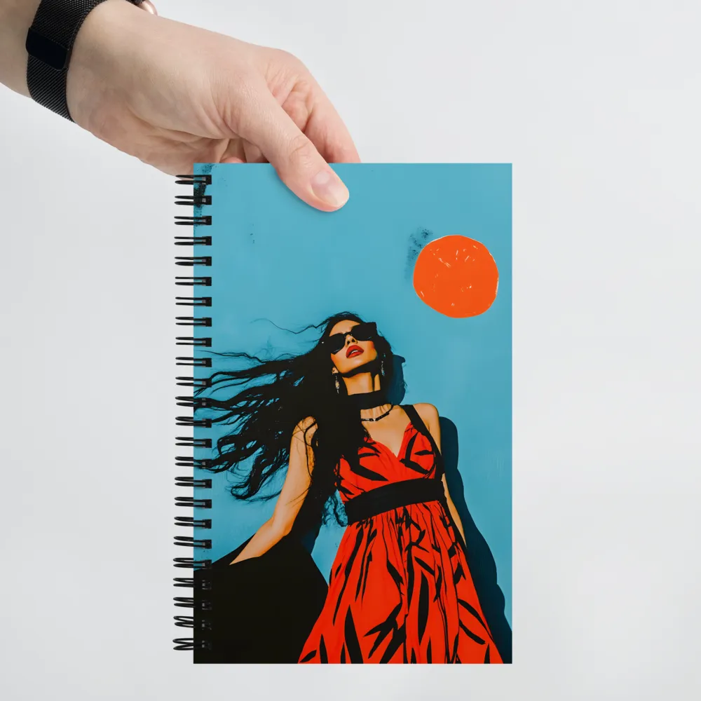 Sunset in Fashion: A Modern Portrait | Spiral Notebook