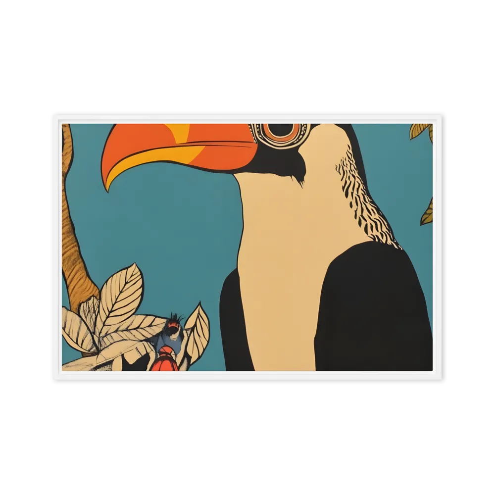 Tropical Majesty: The Toucan at Rest | Canvas with White Frame | 20″×30″