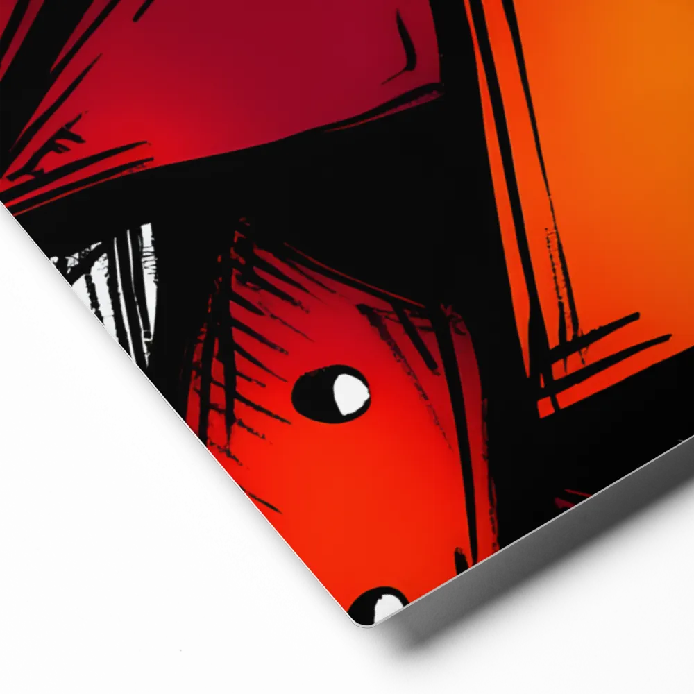 Dynamic Geometry of Red and Orange | Metal Print | 11″×14″