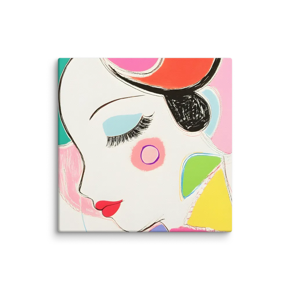 Whimsical Portrait in Colorful Abstraction | Canvas | 10″×10″