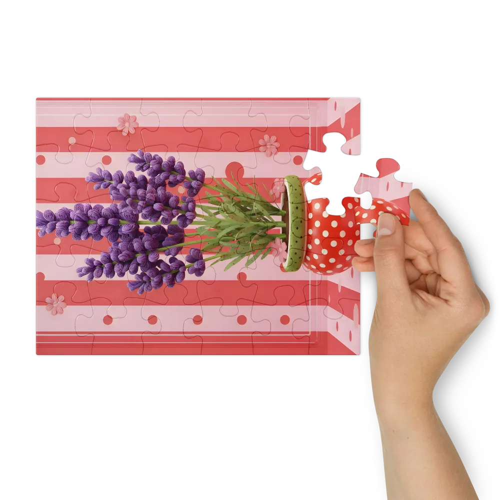 Polka-Dot Lavender 
 Jigsaw Puzzle in Tin Box