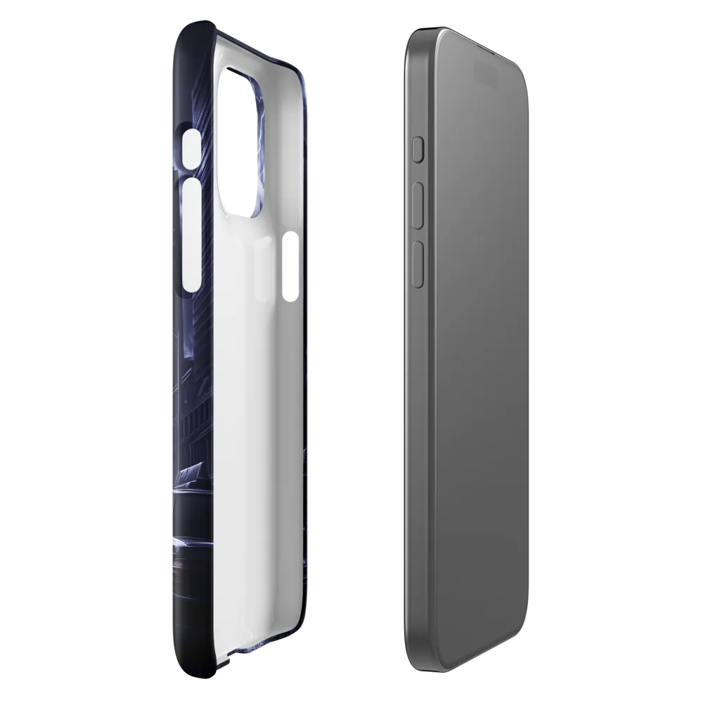Stormy Cityscape: Shadows of the Night | Phone Case |  15 Pro Max | Snap Case | Glossy