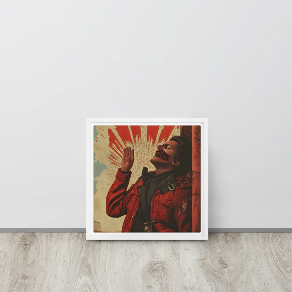 Defiant Echoes of Ruin | Canvas with White Frame | 12″×12″