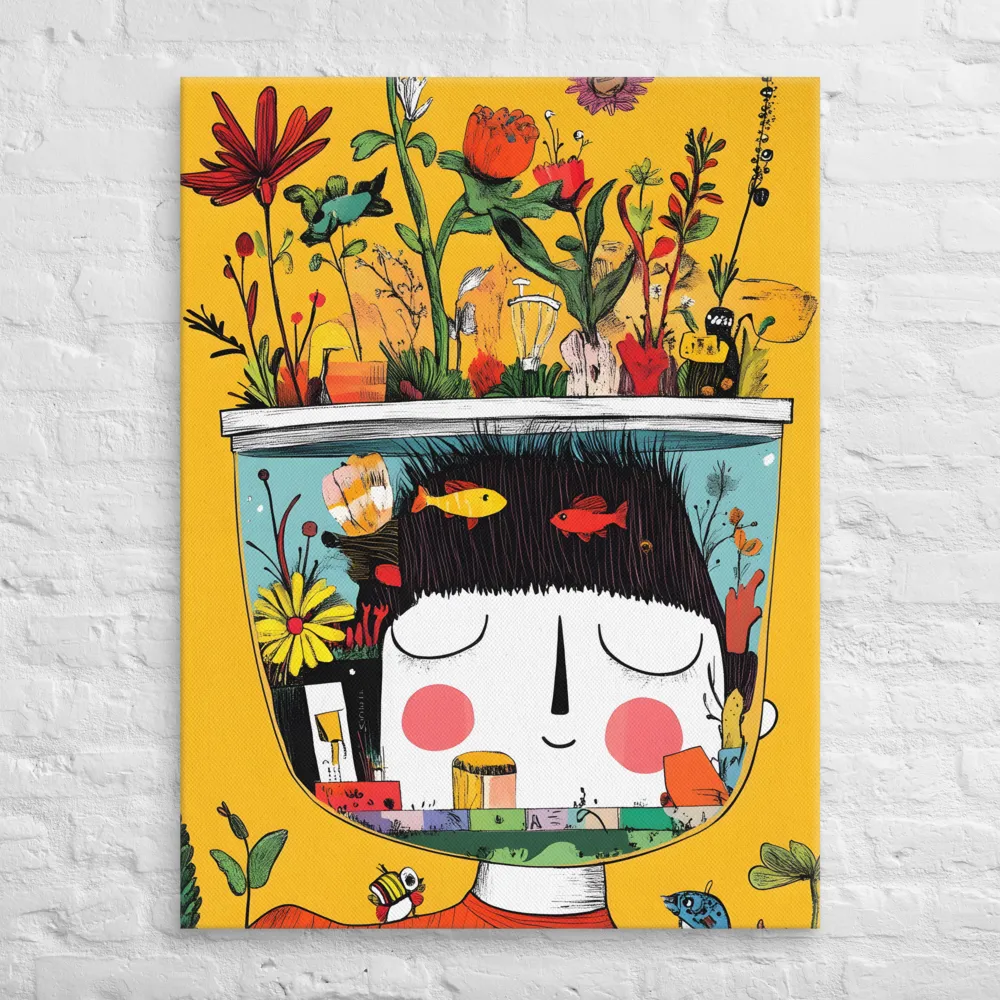 Whimsical Garden Head | Canvas | 30″×40″