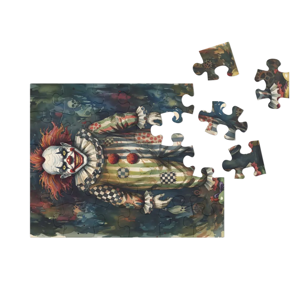 Haunted Circus Clown 
 Jigsaw Puzzle in Tin Box