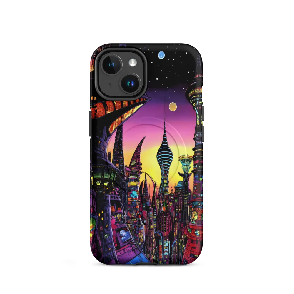 Futuristic Cityscape at Dusk | Phone Case |  14 | MagSafe® Tough Case | Matte