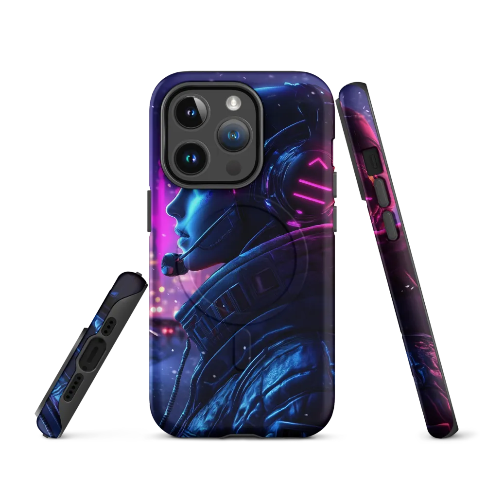 Dystopian Elegance: Cyberpunk Figure in Neon