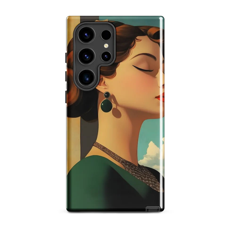 Elegance in Art Deco: A Portrait of Grace | Phone Case |  S24 Ultra | Tough Case | Glossy