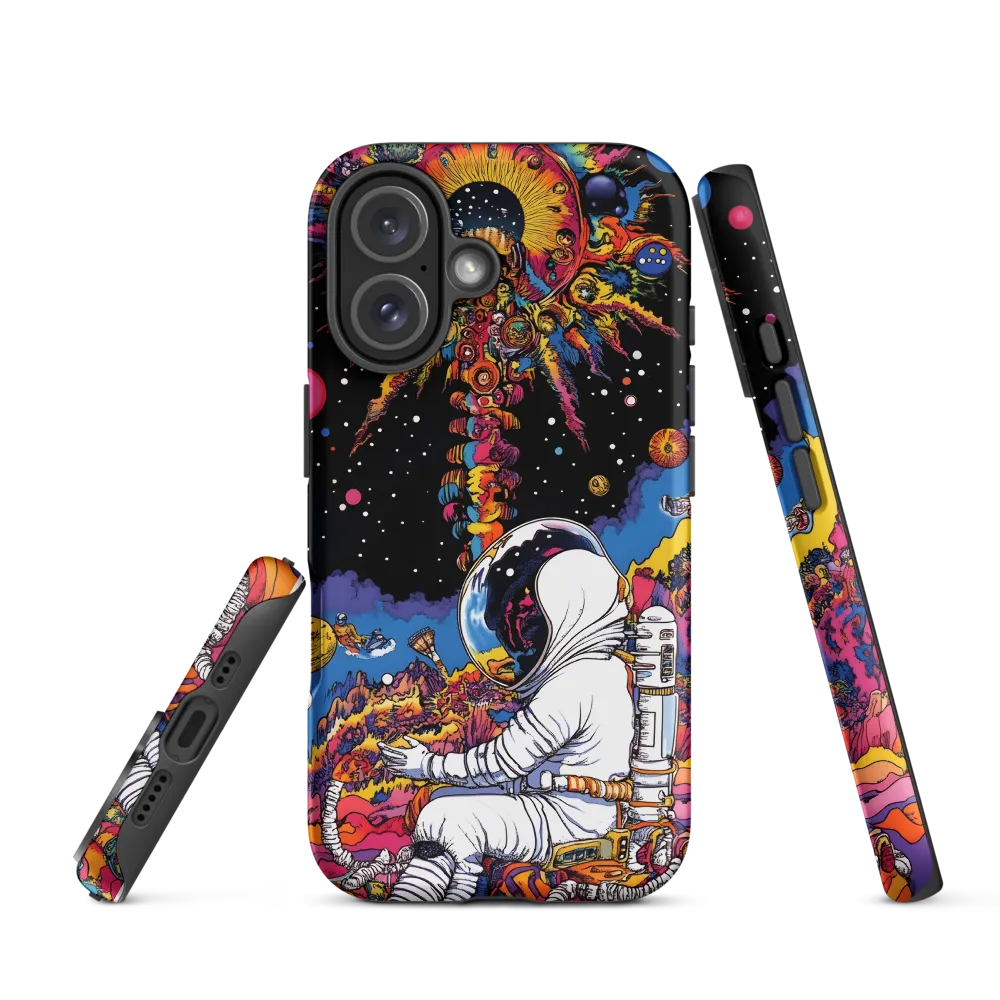 Cosmic Wonder: An Astronaut's Journey Through Color | Phone Case