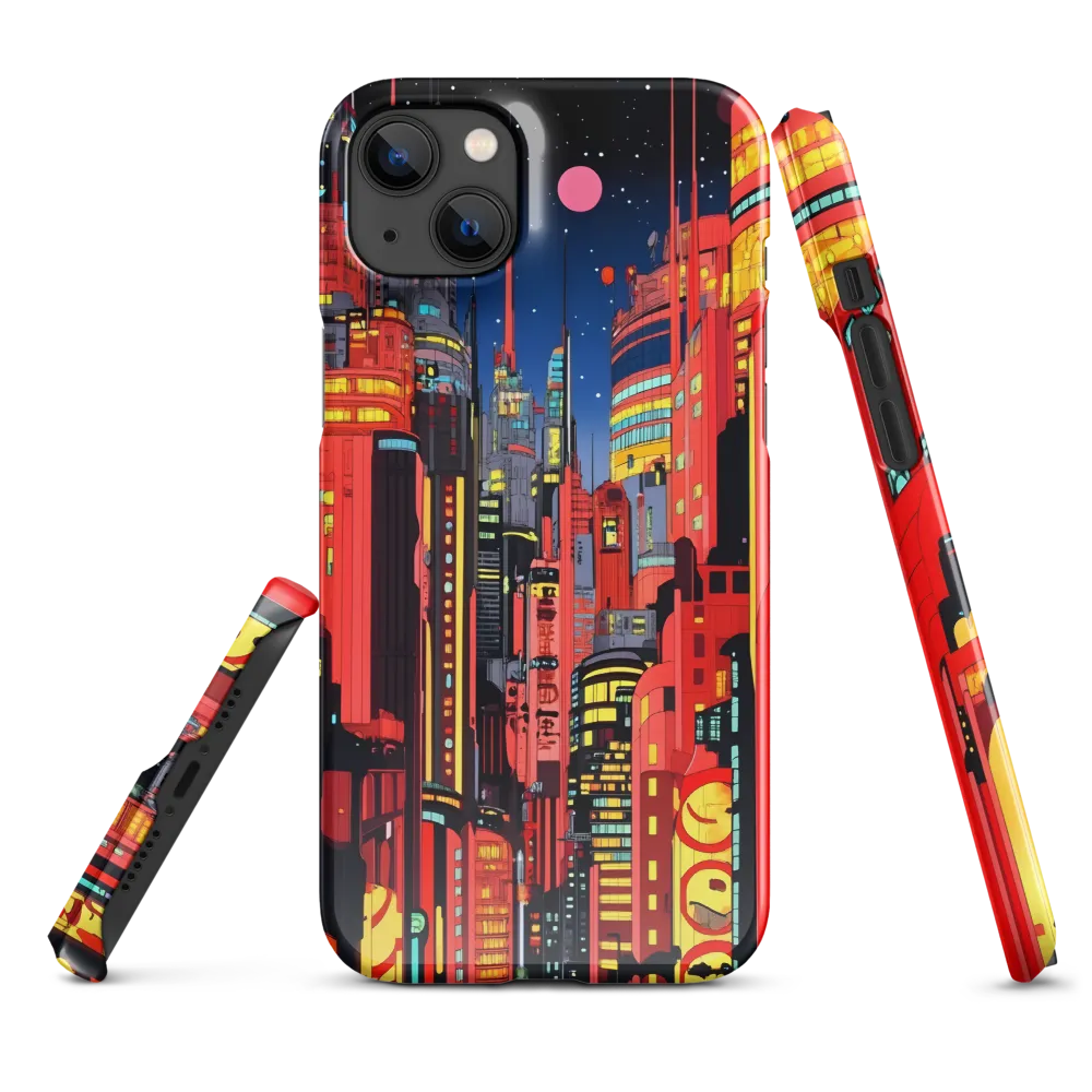 Neon Dreams: A Cyberpunk Cityscape | Phone Case |  14 Plus | Snap Case | Glossy