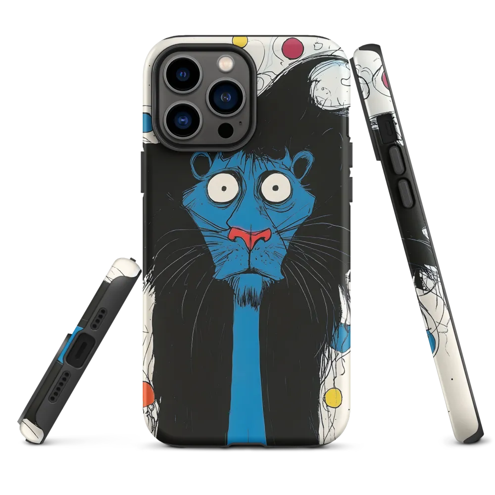 Whimsical Blue Lion