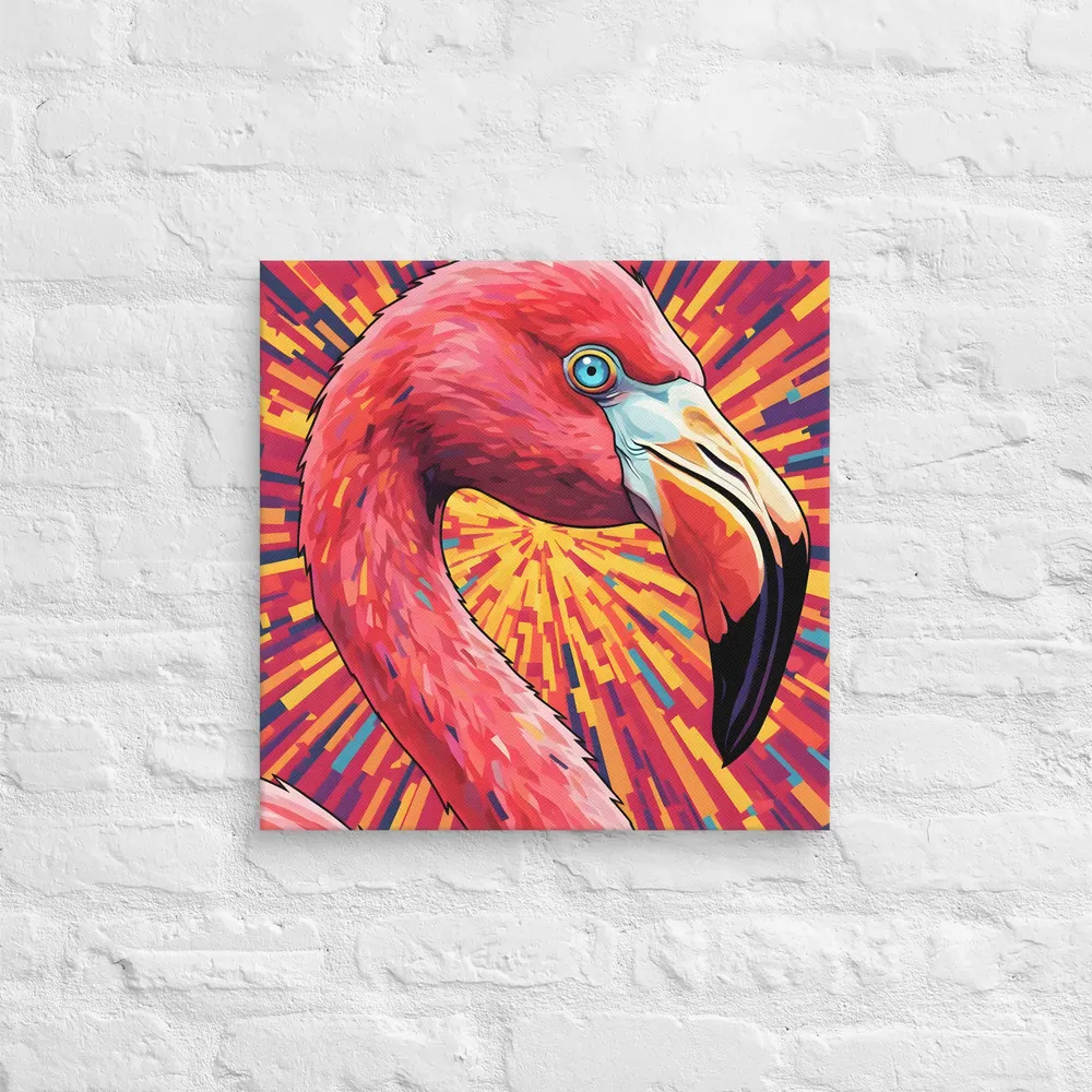 Radiant Flamingo 
 Canvas | 18″x 18″