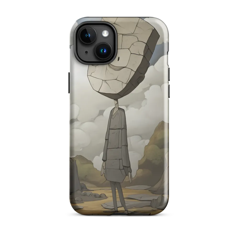 Whimsical Stone Figure in a Rocky Landscape | Phone Case |  15 Plus | Tough Case | Glossy