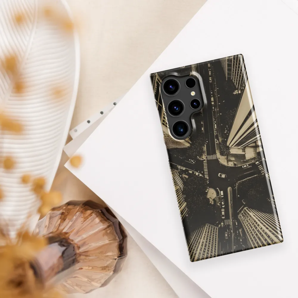 Urban Symphony: Aerial Perspective of City Life | Phone Case |  S24 Ultra | Snap Case | Glossy
