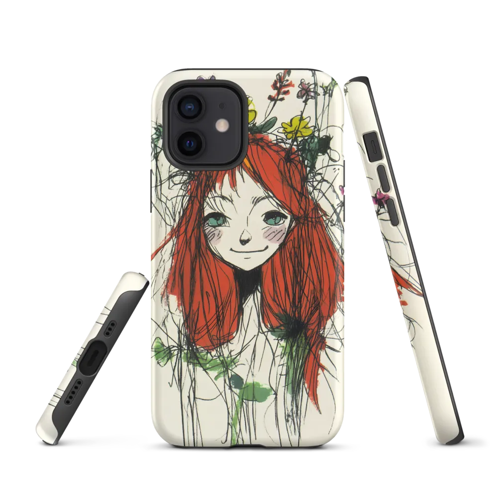Whimsical Floral Portrait | Phone Case |  12 | Tough Case | Matte