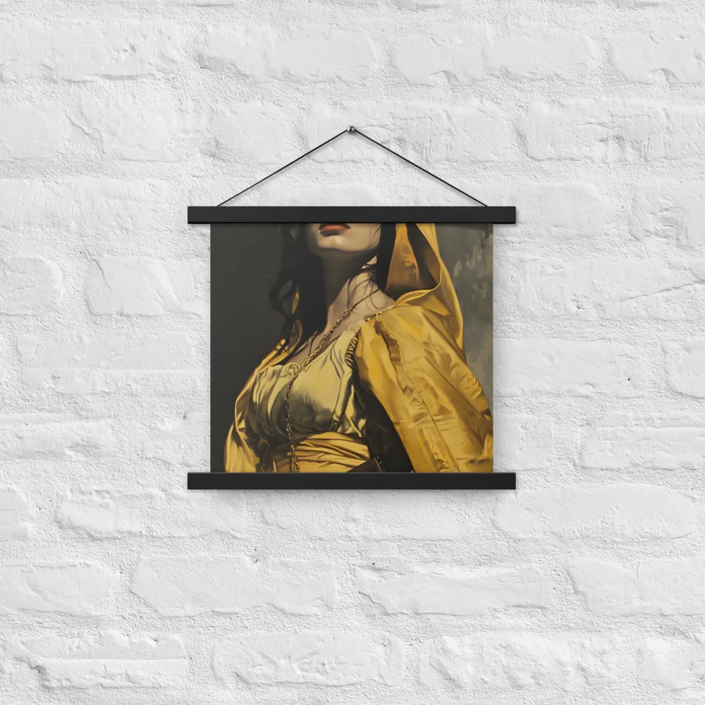 Veiled Confidence | Poster With Black Wood Hanger | 14″×14″