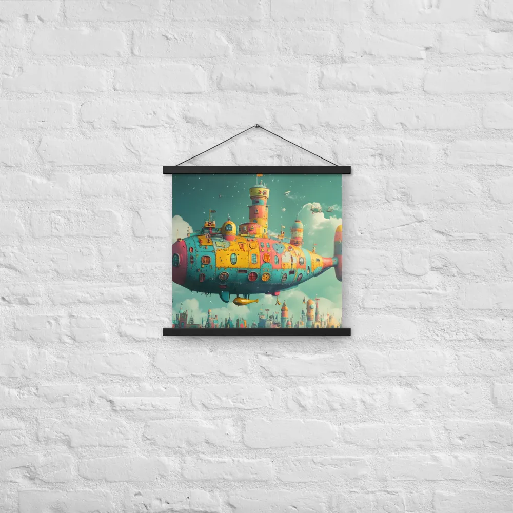 Submerged Dreams: A Whimsical Voyage | Poster With Black Wood Hanger | 18″×18″