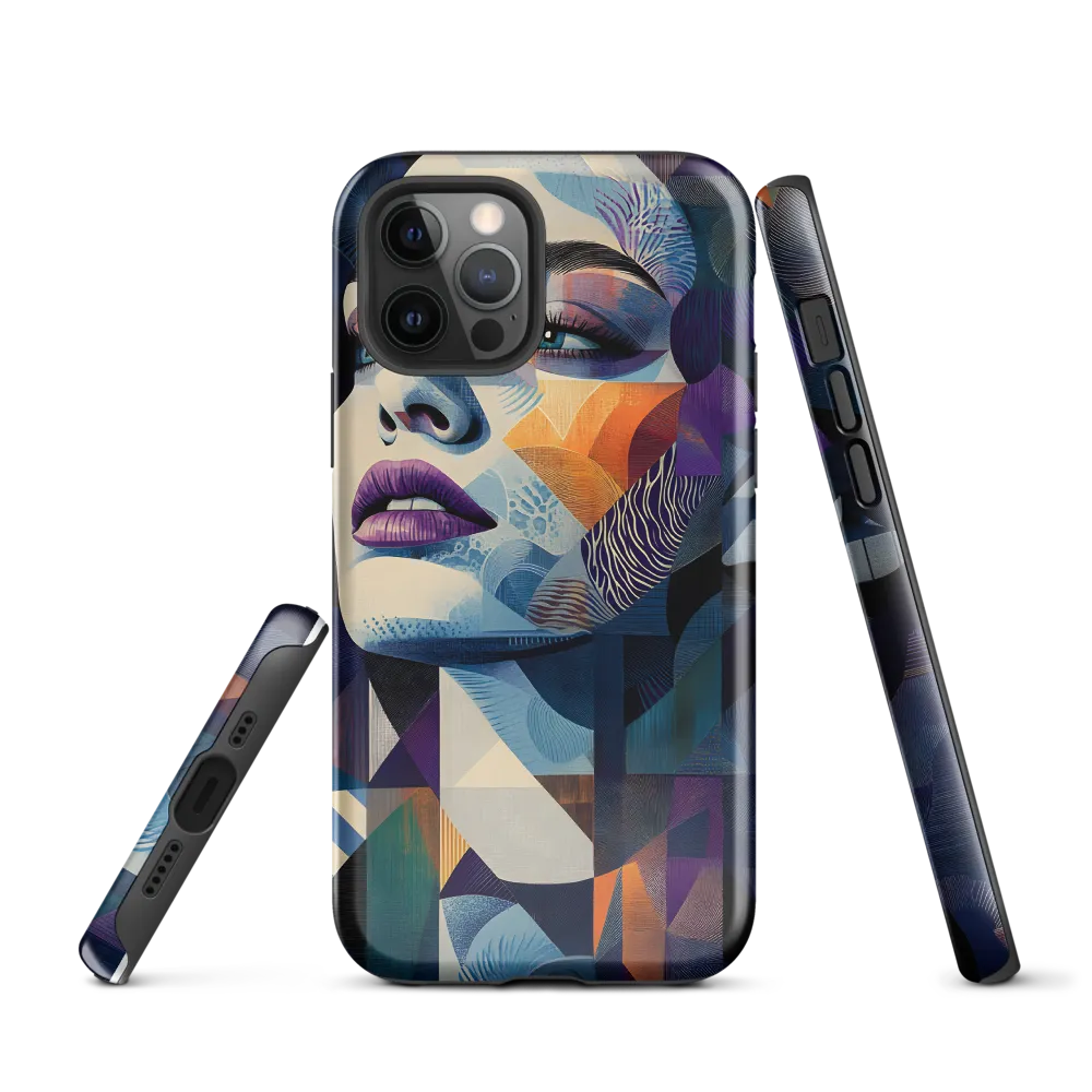 Fragmented Mystery: A Modern Portrait | Phone Case |  12 Pro | Tough Case | Glossy