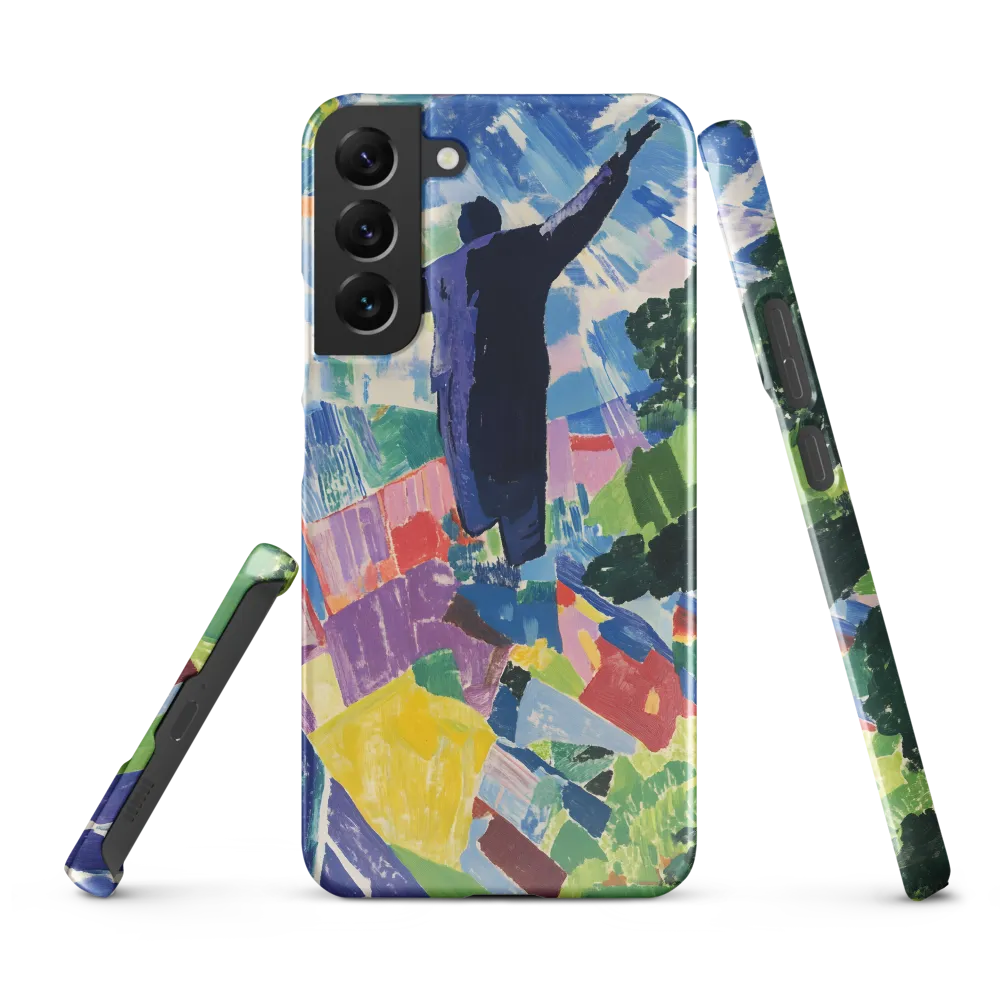 Elysium: A Soaring Figure Amidst Colorful Landscapes | Phone Case |  S22 Plus | Snap Case | Glossy