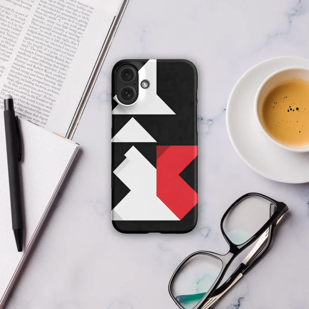 Geometric Symphony in Contrast | Phone Case |  16 Plus | Snap Case | Matte
