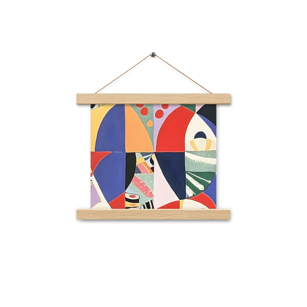 Dynamic Mosaic Symmetry | Poster With Oak Wood Hanger | 10″×10″
