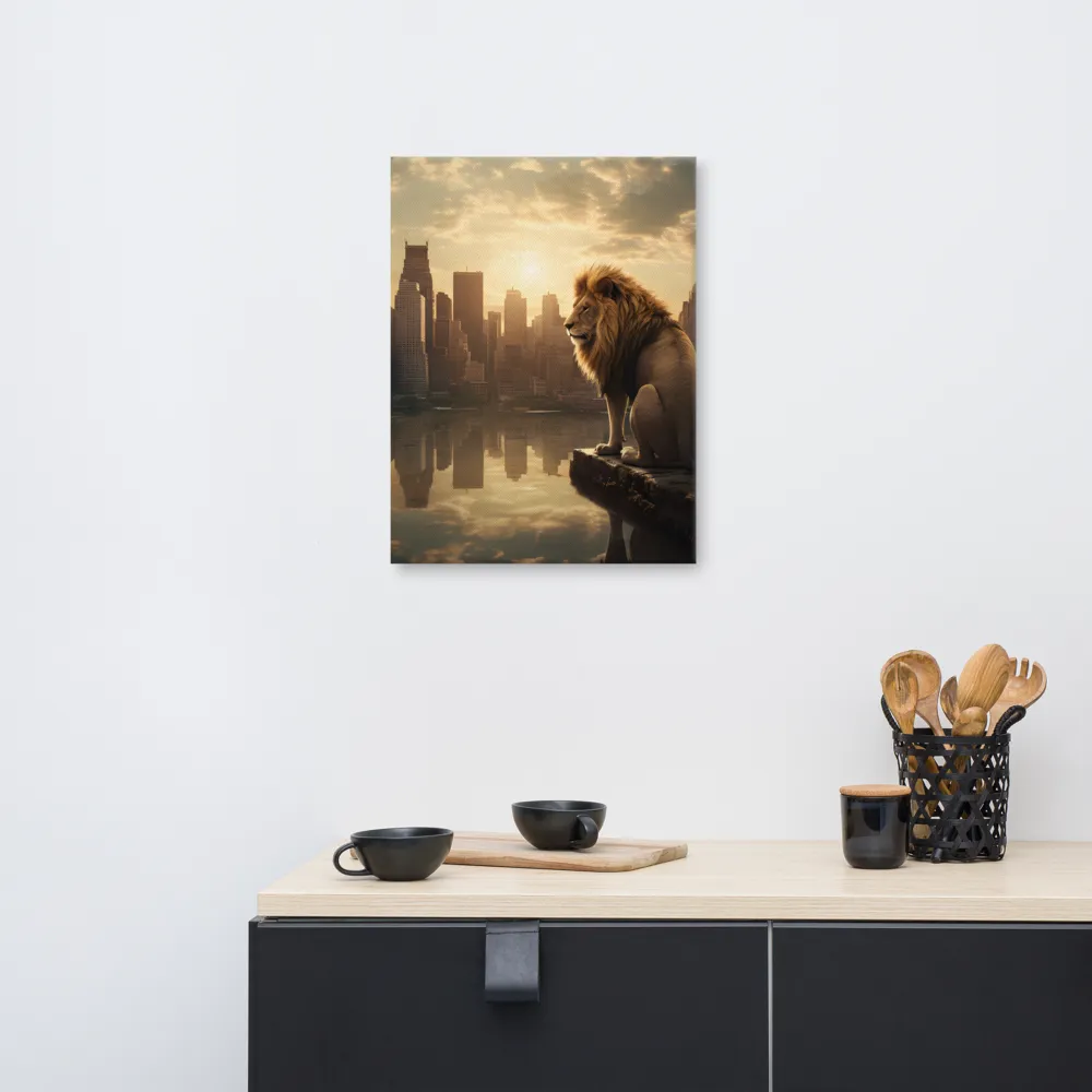 The Lion's Gaze Over the Urban Symphony