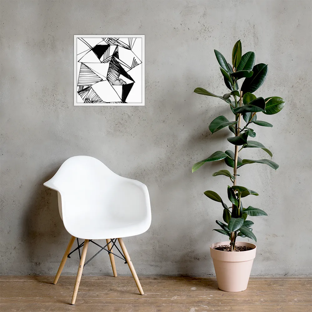 Dynamic Geometry in Ink | Poster with White Frame | 18″×18″