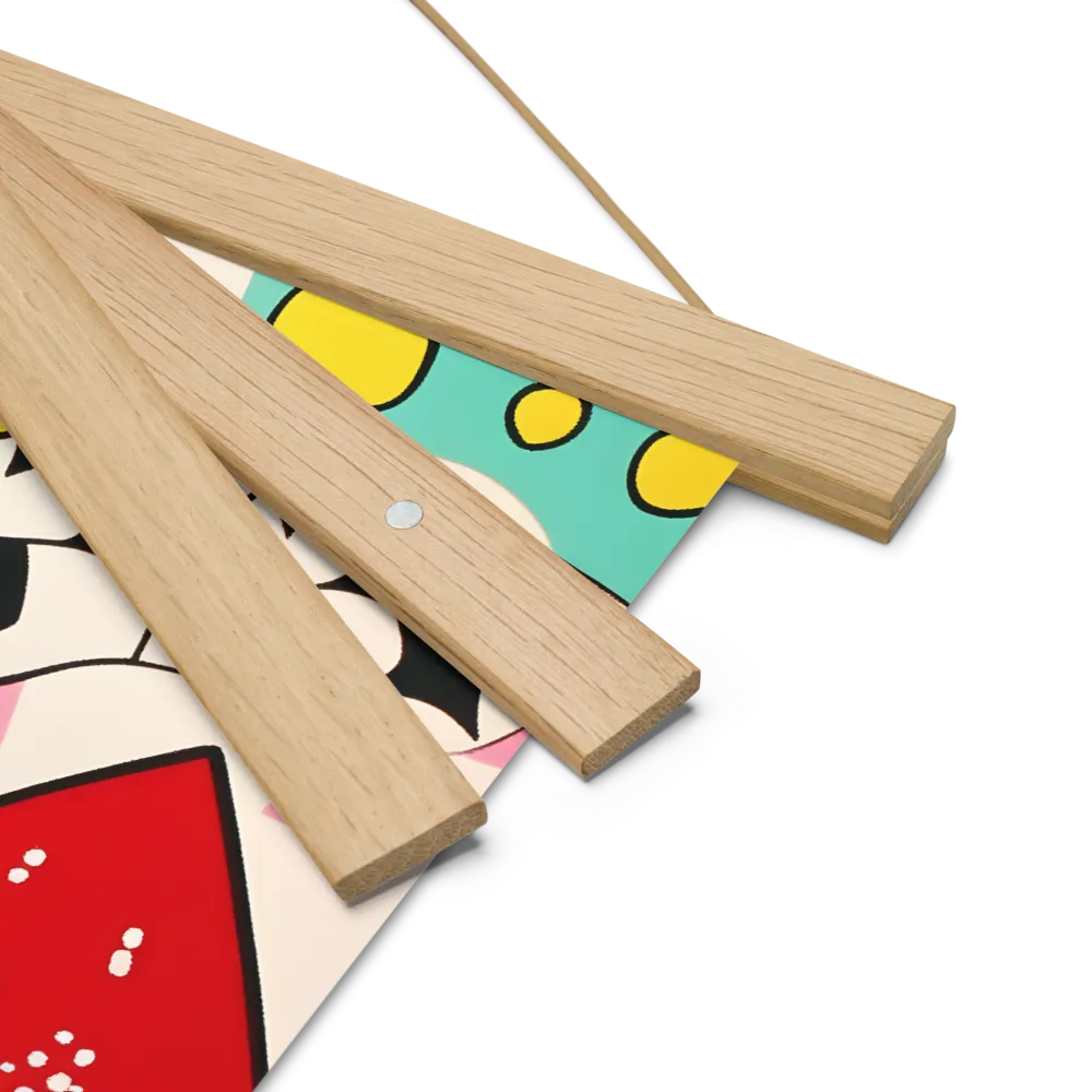 Joyful Geometry: A Playful Dance of Shapes and Colors | Poster With Oak Wood Hanger | 10″×10″