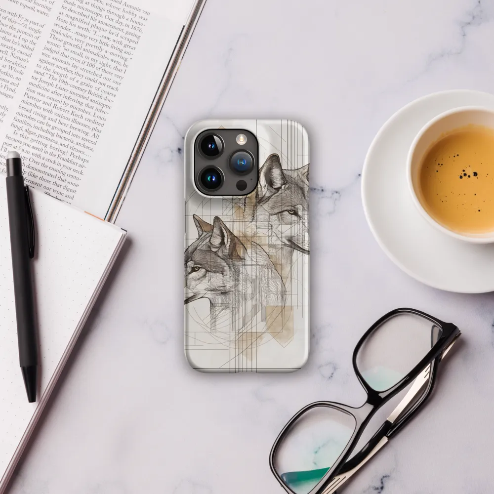 Geometric Harmony: The Essence of Wolves | Phone Case |  15 Pro | Snap Case | Matte