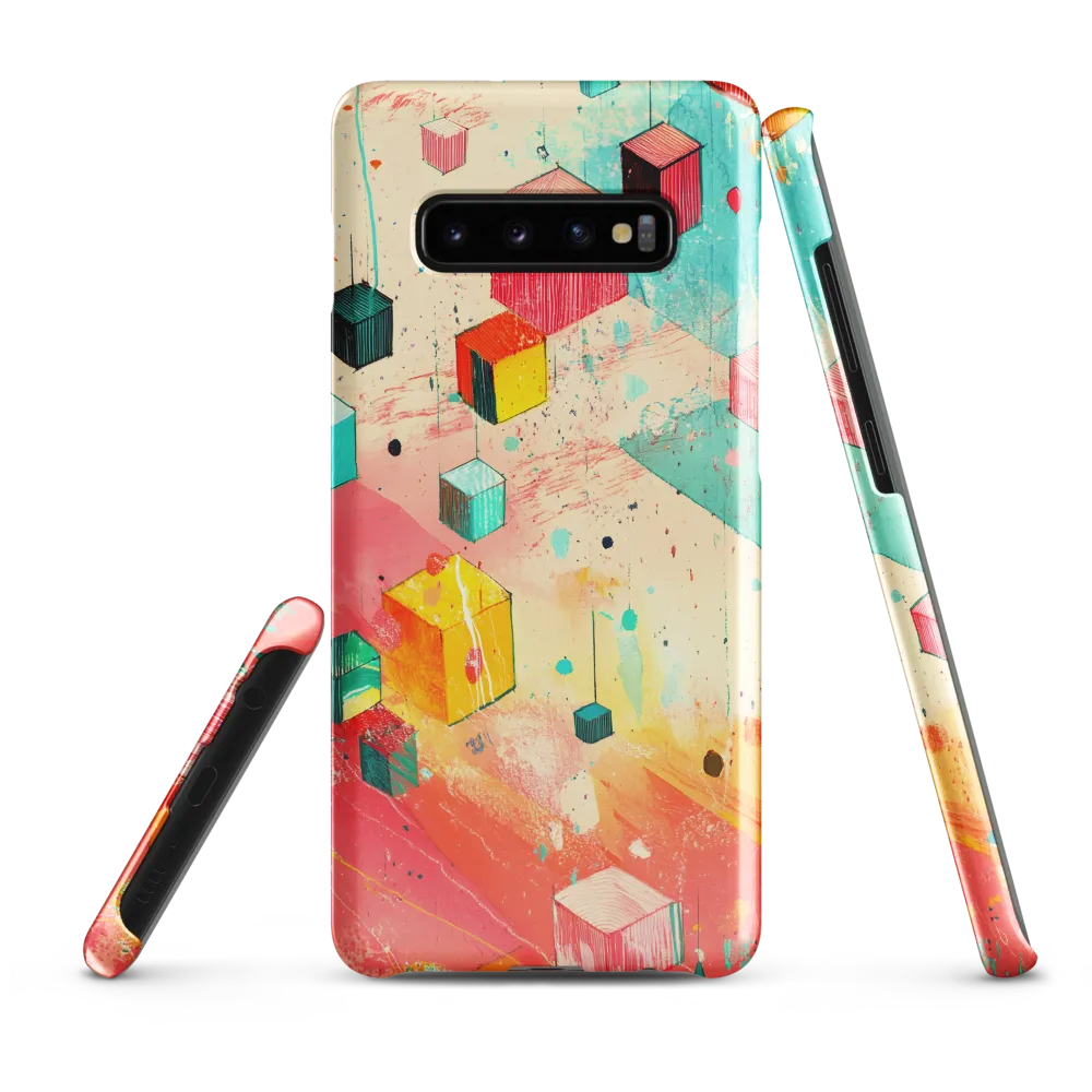 Suspended Cubes in Colorful Abstraction | Phone Case |  S10 Plus | Snap Case | Glossy