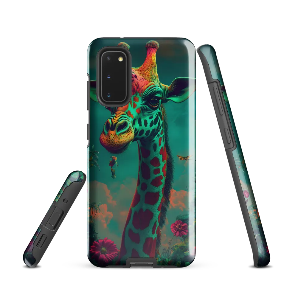 Whimsical Giraffe Among Blossoms