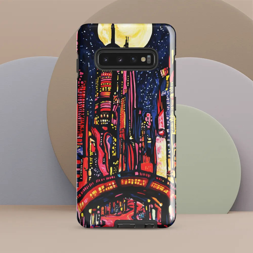 Night Lights: A Vibrant Urban Odyssey | Phone Case |  S10 Plus | Tough Case | Glossy