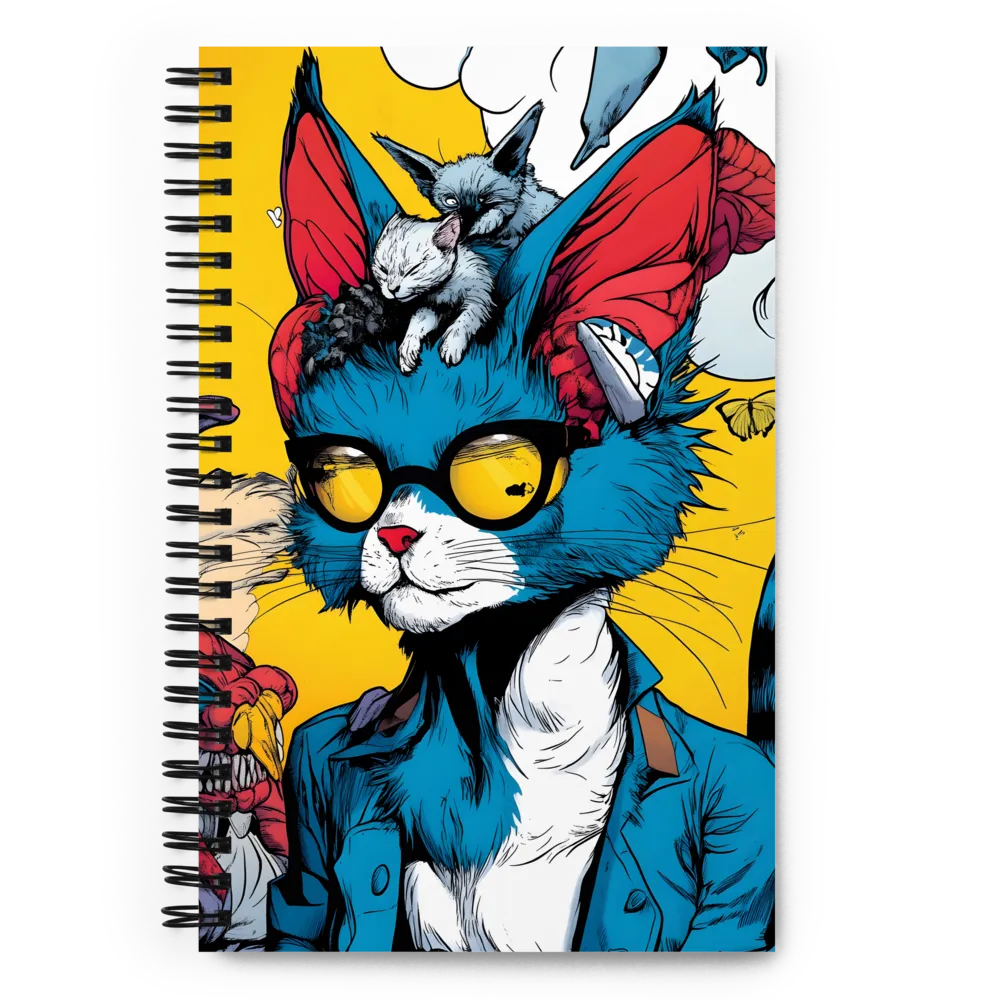 Whimsical Feline Coolness | Spiral Notebook