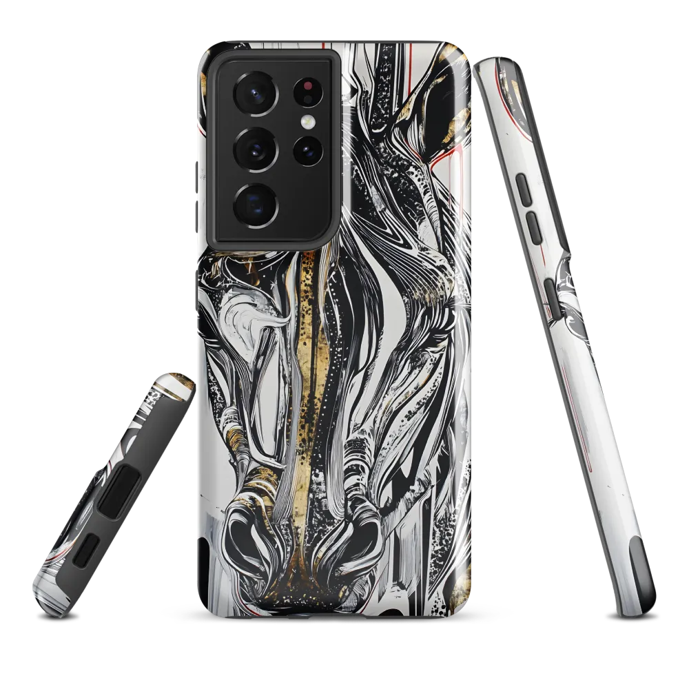 Ethereal Majesty: The Abstract Zebra | Phone Case |  S21 Ultra | Tough Case | Glossy