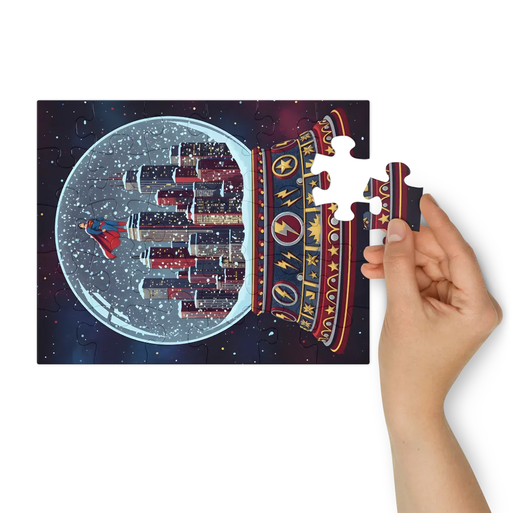 Hero in a Snow Globe 
 Jigsaw Puzzle in Tin Box