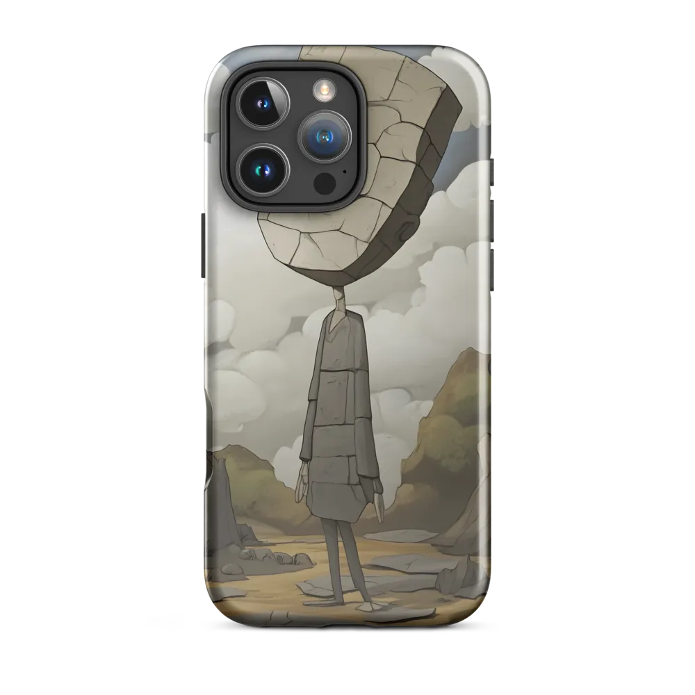 Whimsical Stone Figure in a Rocky Landscape | Phone Case |  16 Pro Max | Tough Case | Glossy