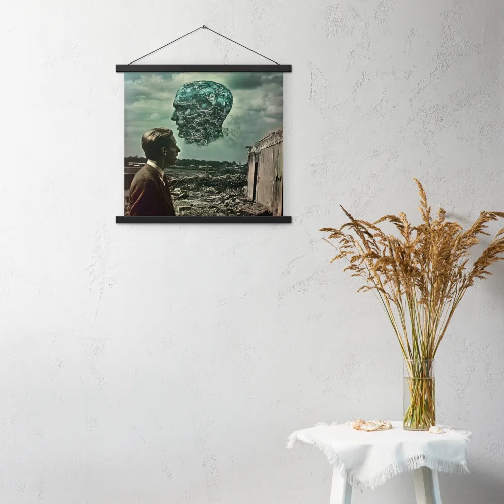 Ethereal Reflections: Identity in a Fragmented World | Poster With Black Wood Hanger | 18″×18″