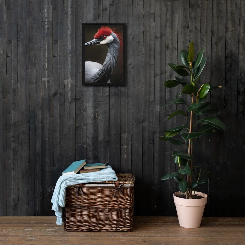 Ember-Crested Elegance | Canvas with Black Frame | 12″×18″