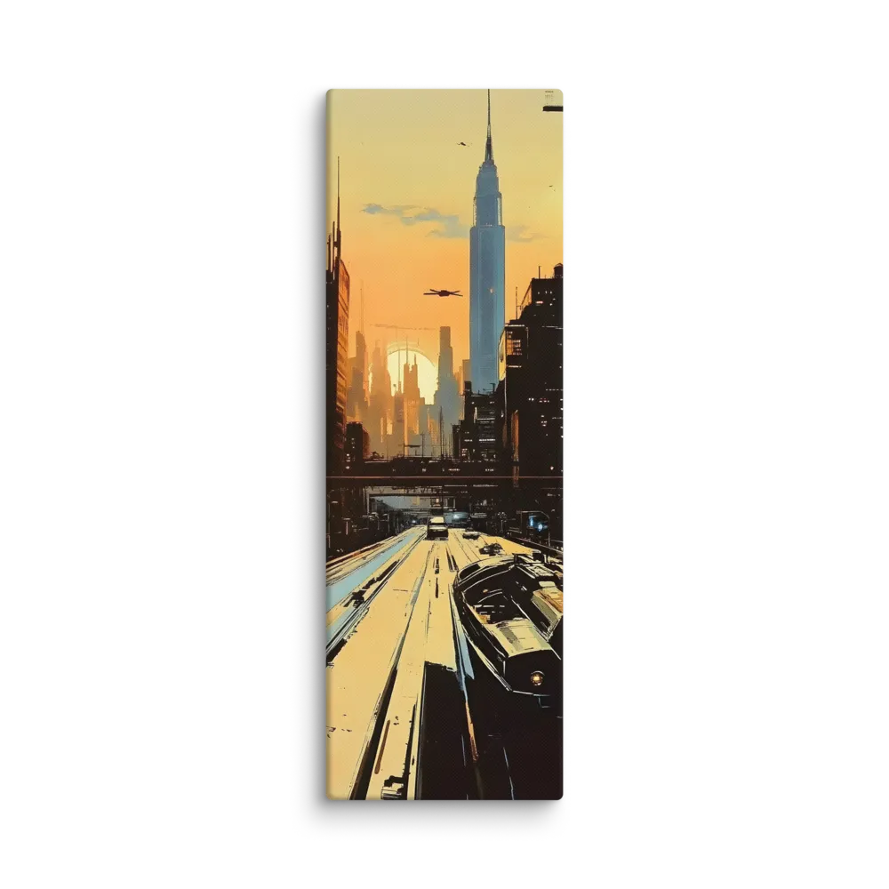 Metro Nexus: A Futuristic Cityscape | Canvas | 20″×60″
