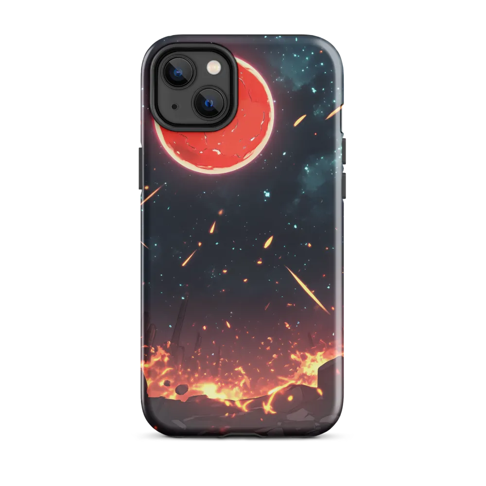 Crimson Orb Above a Molten Wasteland