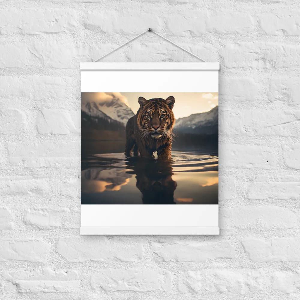 Majestic Reflection: The Tiger's Domain | Poster With White Wood Hanger | 16″×20″