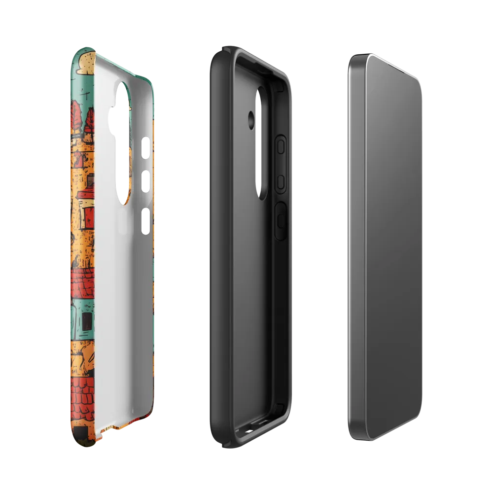 Whimsical Village Landscape | Phone Case |  S24 | Tough Case | Glossy