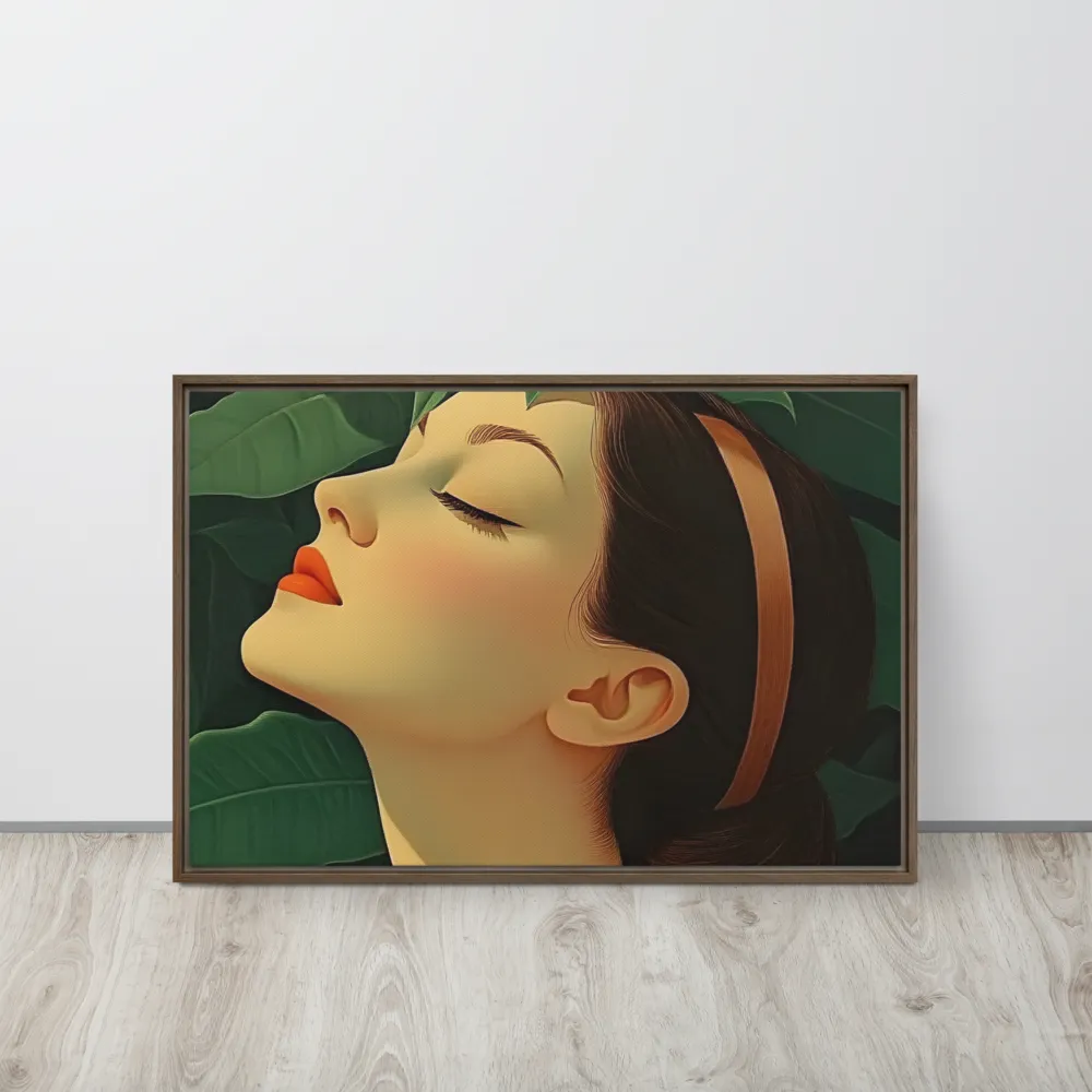 Serenity in Bloom | Canvas with Brown Frame | 20″×30″