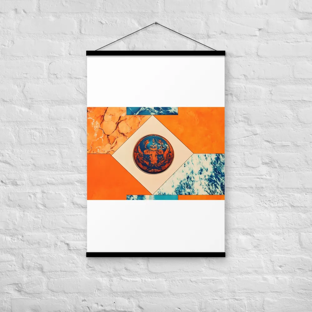 Harmonious Encounters: Abstract Geometry | Poster With Black Wood Hanger | 24″×36″