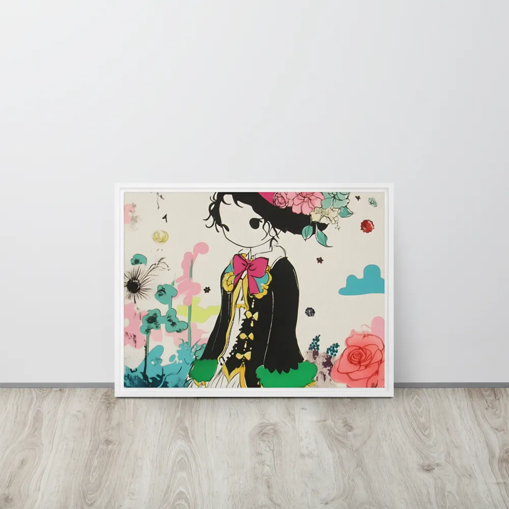Whimsical Garden Reverie | Canvas with White Frame | 18″×24″