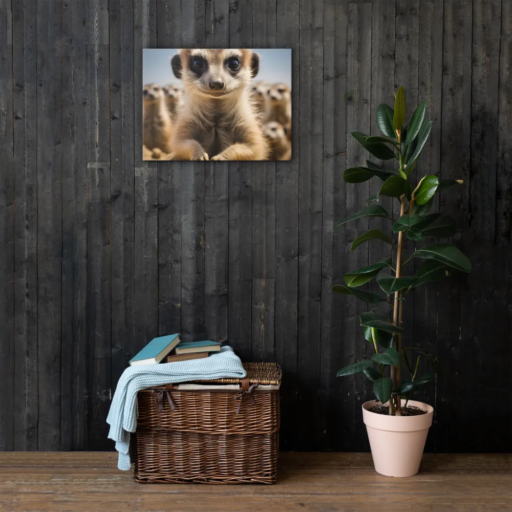 Curious Stance: The Meerkat's Gaze | Thin Canvas | 18″×24″